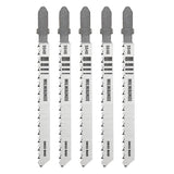 4" 10 Tooth T-Shank High Carbon Jigsaw Blades for Wood Cutting - 5 Pack