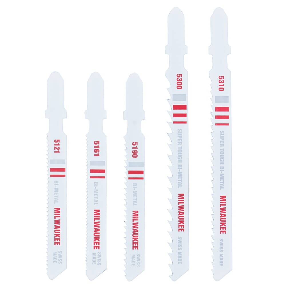T-Shank Bi-Metal Jigsaw Blade Set - Assorted Blades, 5 Piece
