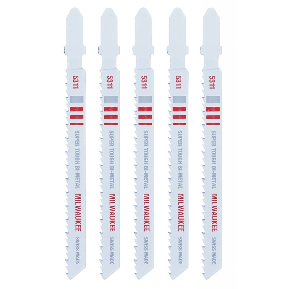 4" 10 Tooth T-Shank Bi-Metal Jigsaw Blades for Wood Cutting - 5 Pack