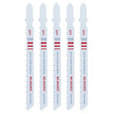 4" 10 Tooth T-Shank Bi-Metal Jigsaw Blades for Wood Cutting - 5 Pack