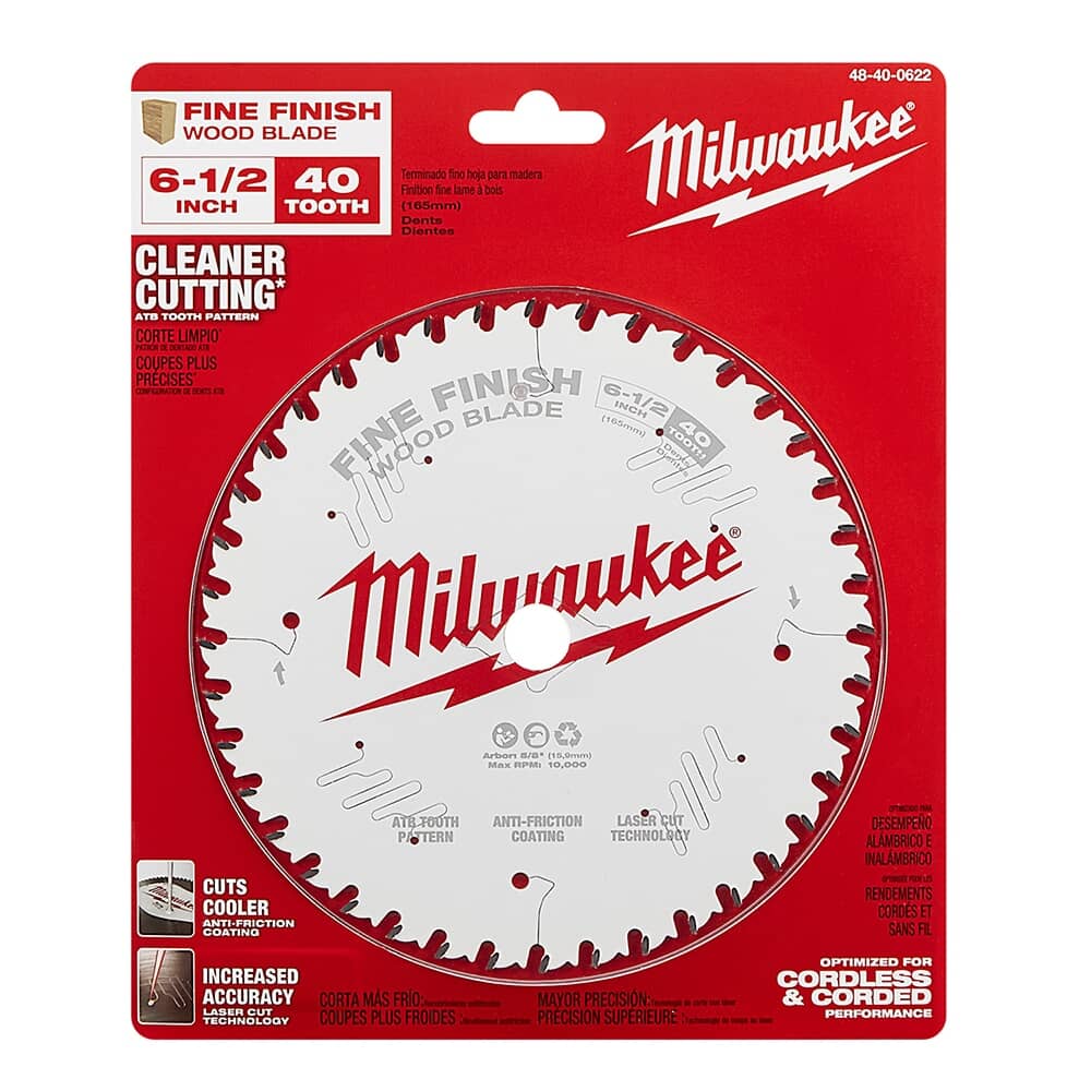 6-1/2" 40 Fine Tooth Carbide Finishing Circular Saw Blade