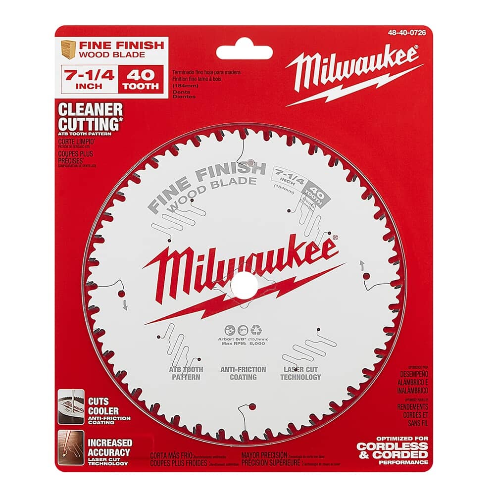 7-1/4" 40 Fine Tooth Carbide Finishing Circular Saw Blade