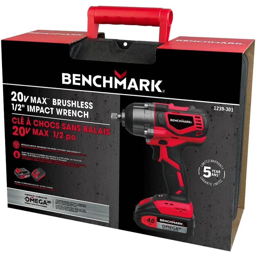 20V Max 1/2" Lithium-ion Cordless Impact Wrench Kit - with Battery, Charger & Tool Case