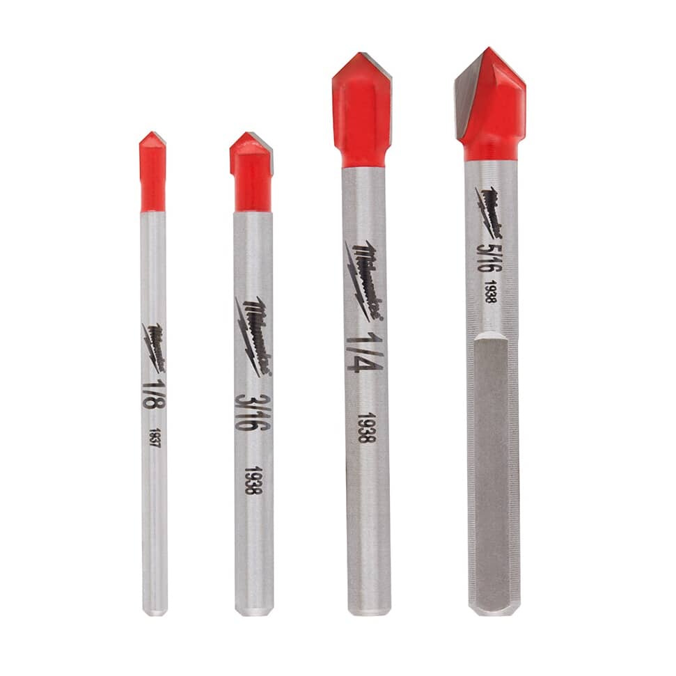 Glass & Tile Drill Bit Set - 4 Piece