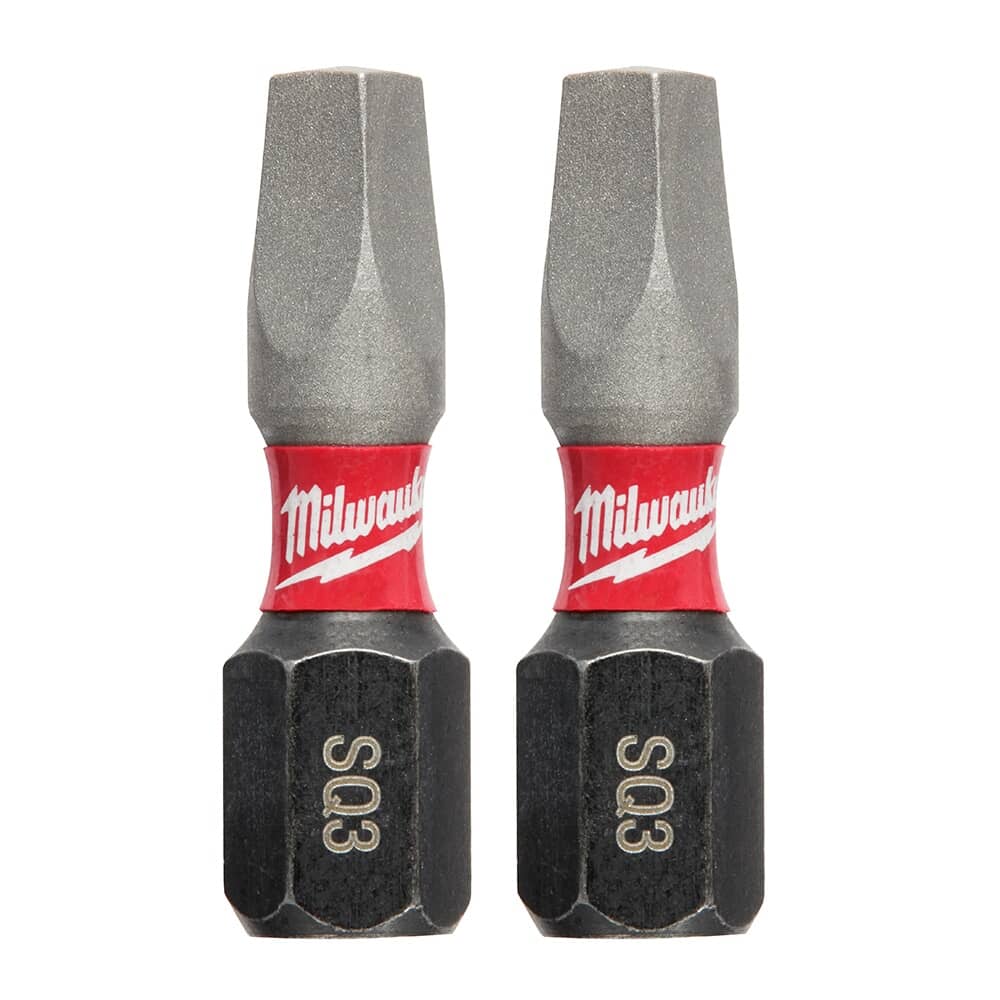 Shockwave 2" #3 Square Recess Impact Rated Power Bits - 2 Pack