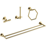 4 Piece York Bath Accessory Set - Gold