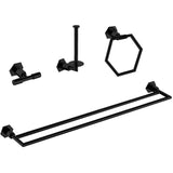 4 Piece York Bath Accessory Set - Black