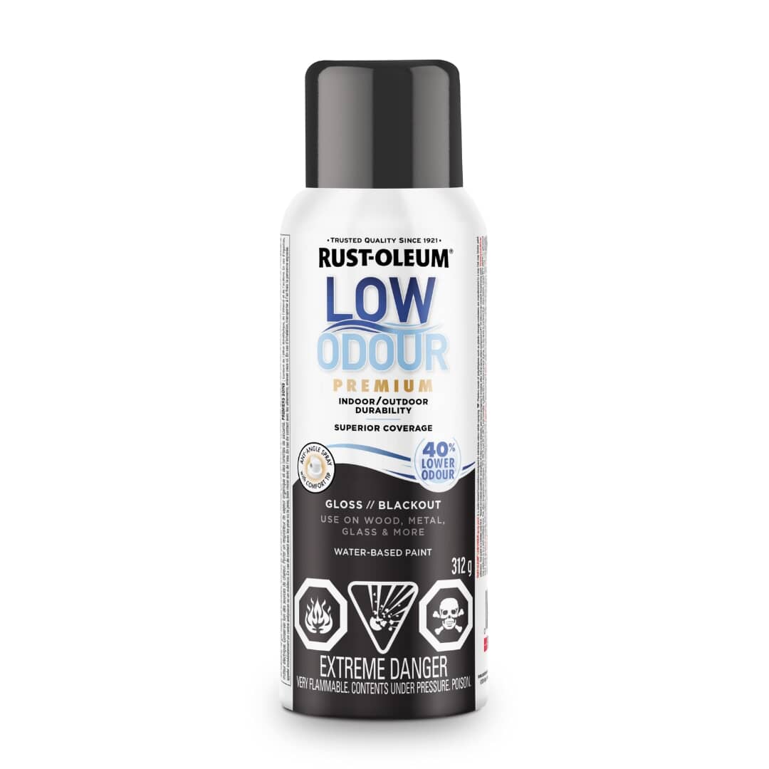 Low Odour Water-Based Spray Paint - Blackout, 312 g