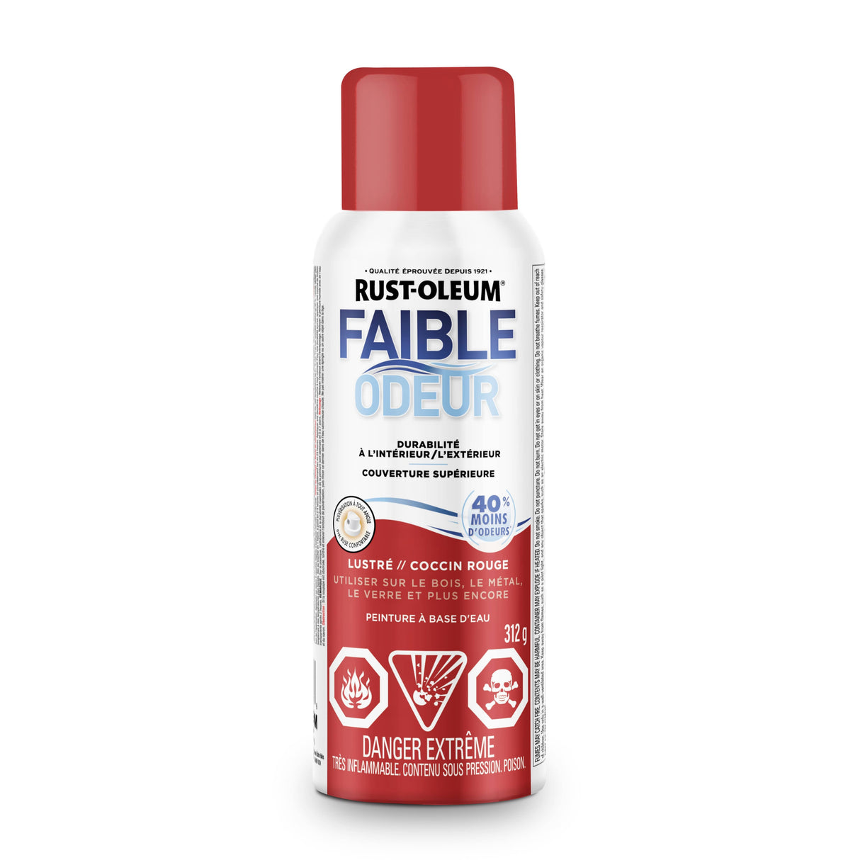 Low Odour Water-Based Spray Paint - Lady Bug Red, 312 g
