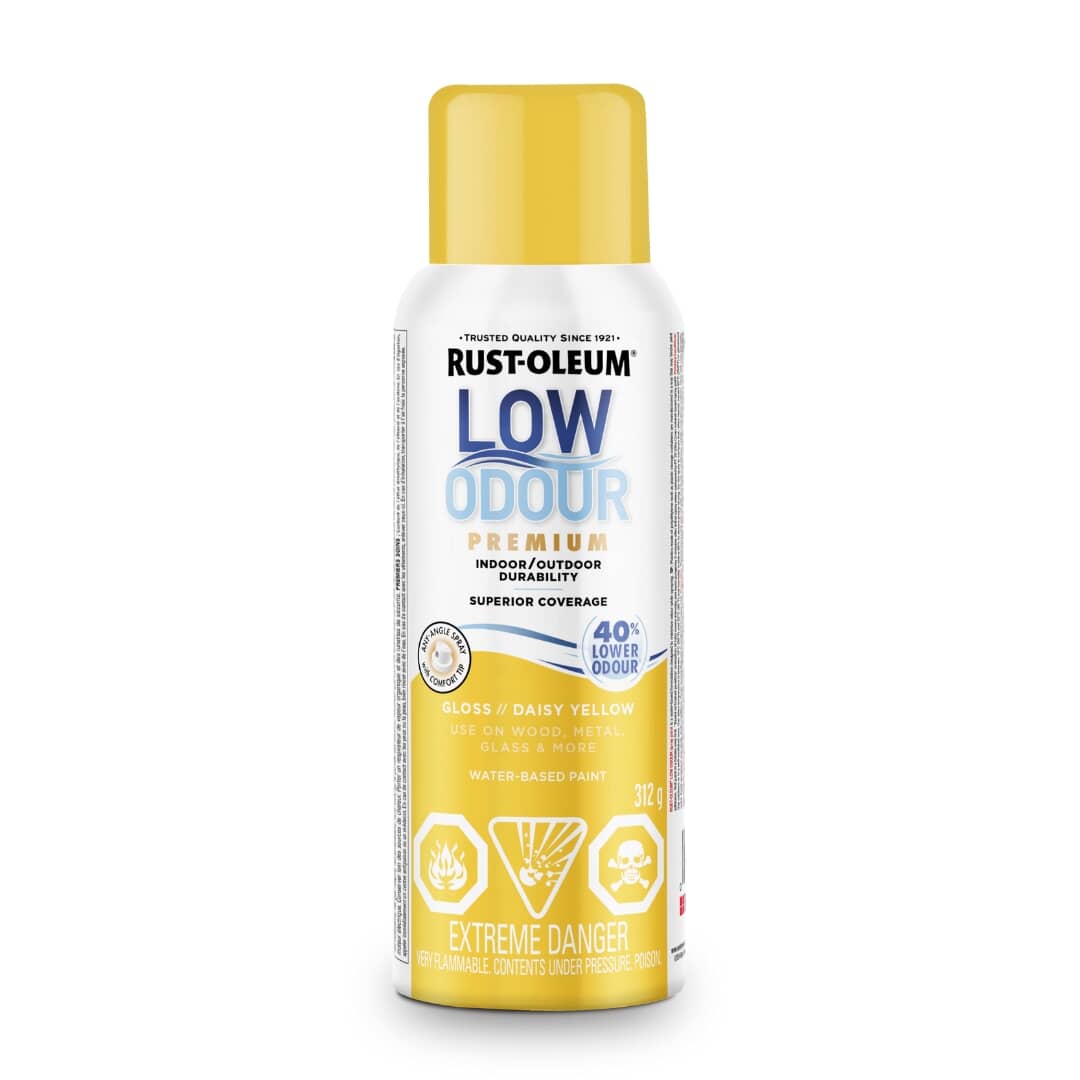 Low Odour Water-Based Spray Paint - Daisy Yellow, 312 g