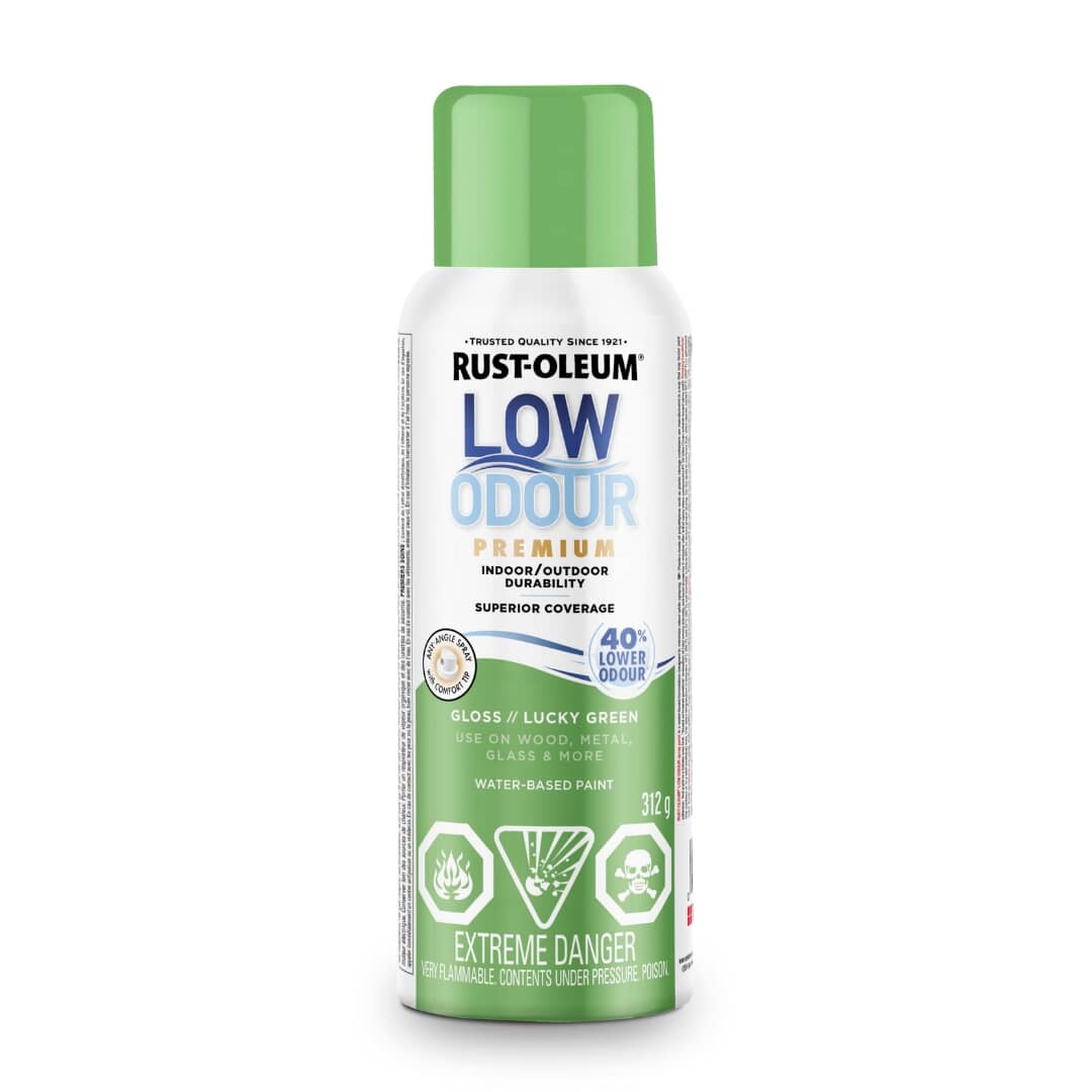 Low Odour Water-Based Spray Paint - Lucky Green, 312 g