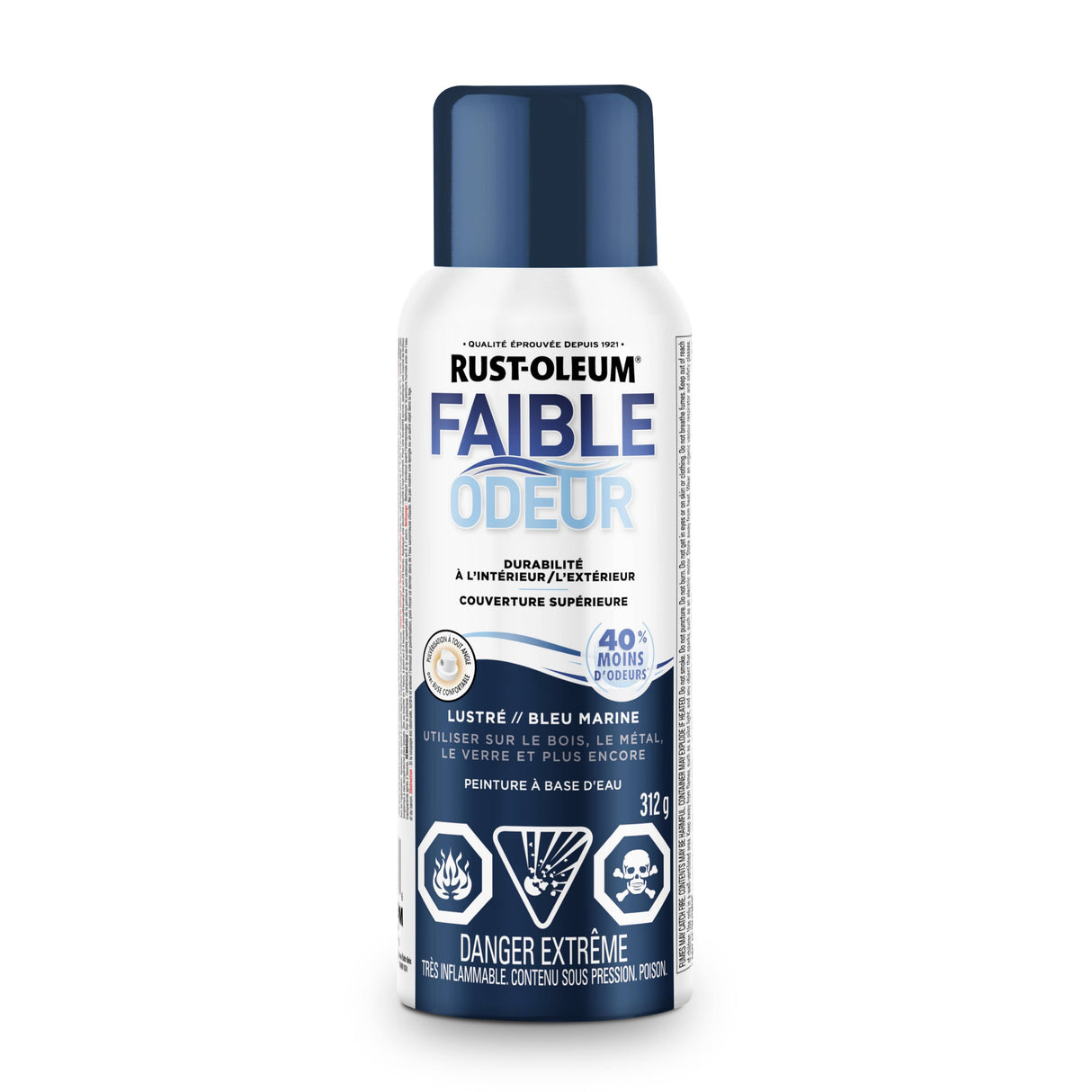 Low Odour Water-Based Spray Paint - Navy Blue, 312 g
