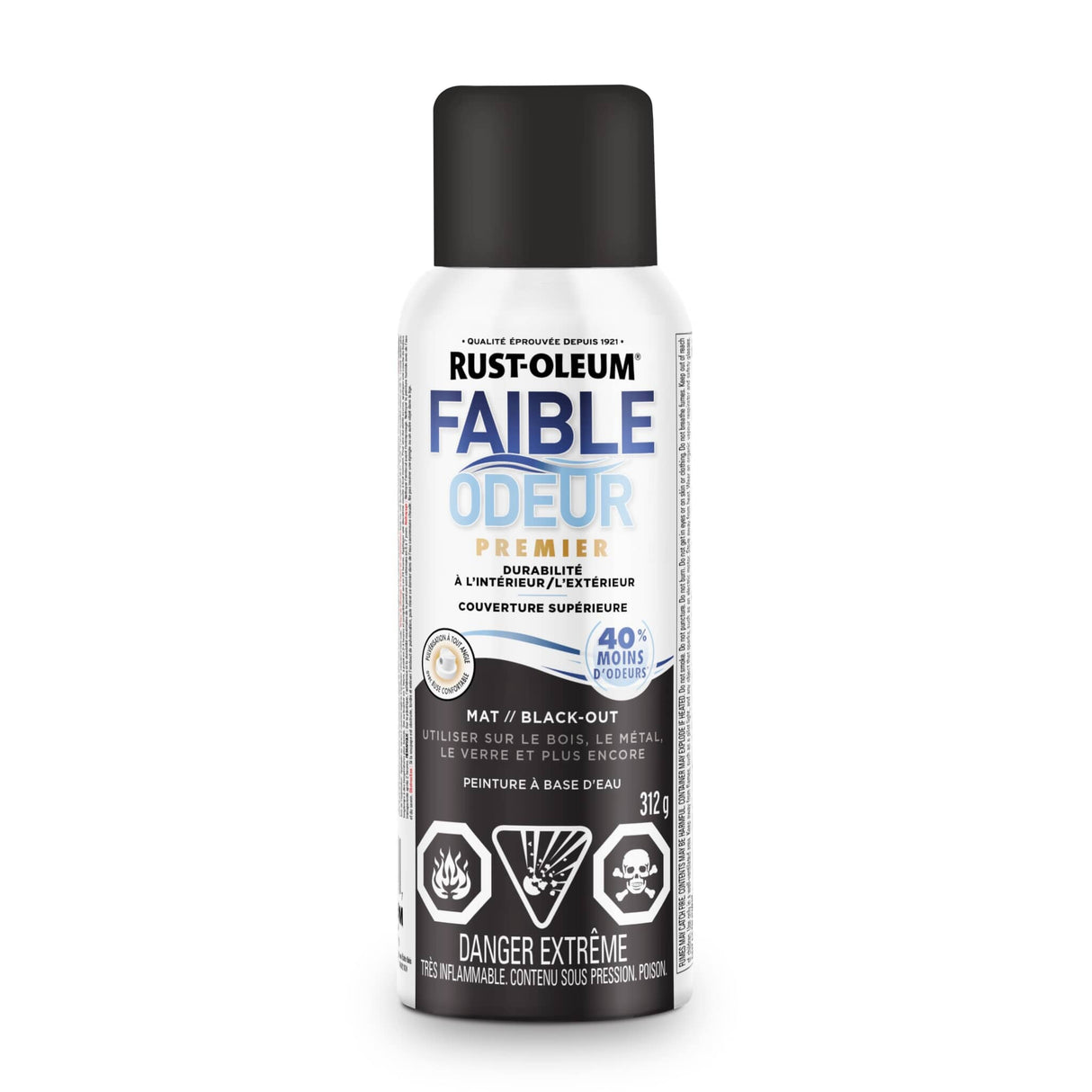 Low Odour Water-Based Spray Paint - Blackout, 312 g