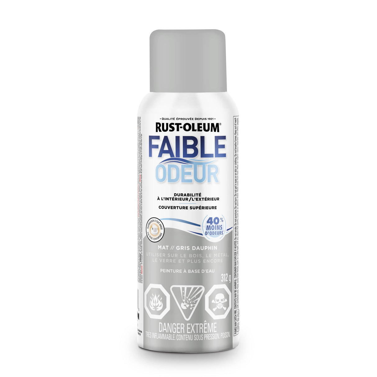 Low Odour Water-Based Spray Paint - Dolphin Grey, 312 g