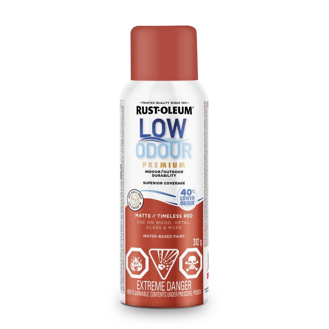 Low Odour Water-Based Spray Paint - Timeless Red, 312 g