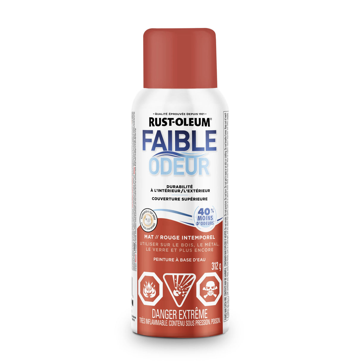 Low Odour Water-Based Spray Paint - Timeless Red, 312 g