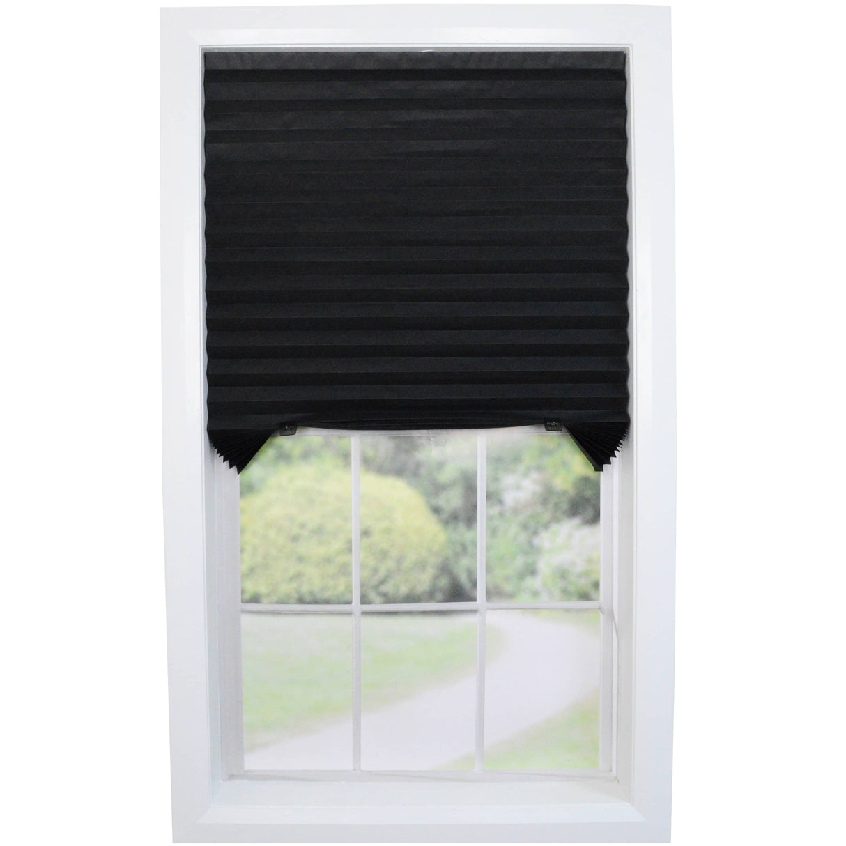 48" x 72" TempShade Black Cordless Fabric Window Blind