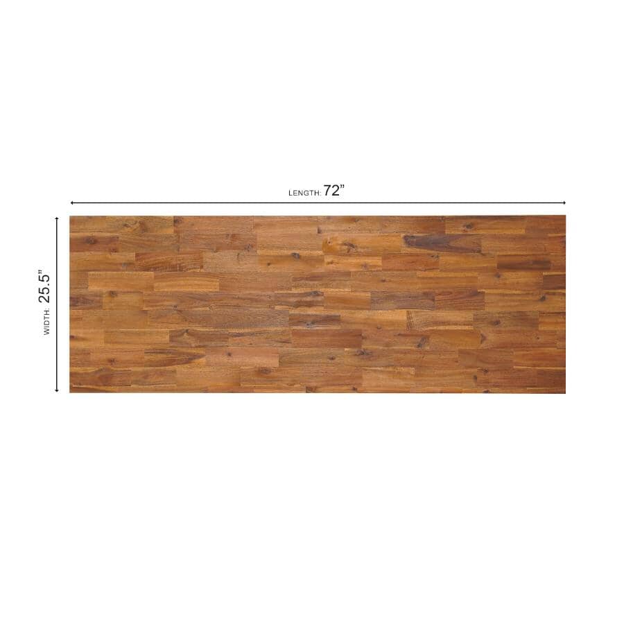 72" x 25.5" x 1" Acacia Wood Countertop - Golden Teak