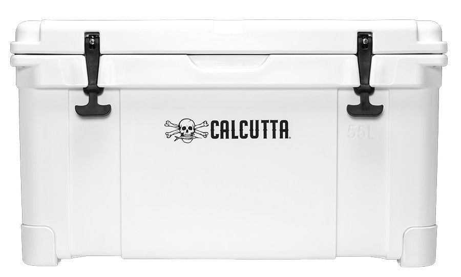 Calcutta CCG2-55 Renegade Cooler 55 Liter White w/Removeable Tray & LED Drain Plug, EZ-Lift Rope Handles, 29.9"Lx17.4"Wx17.1"H