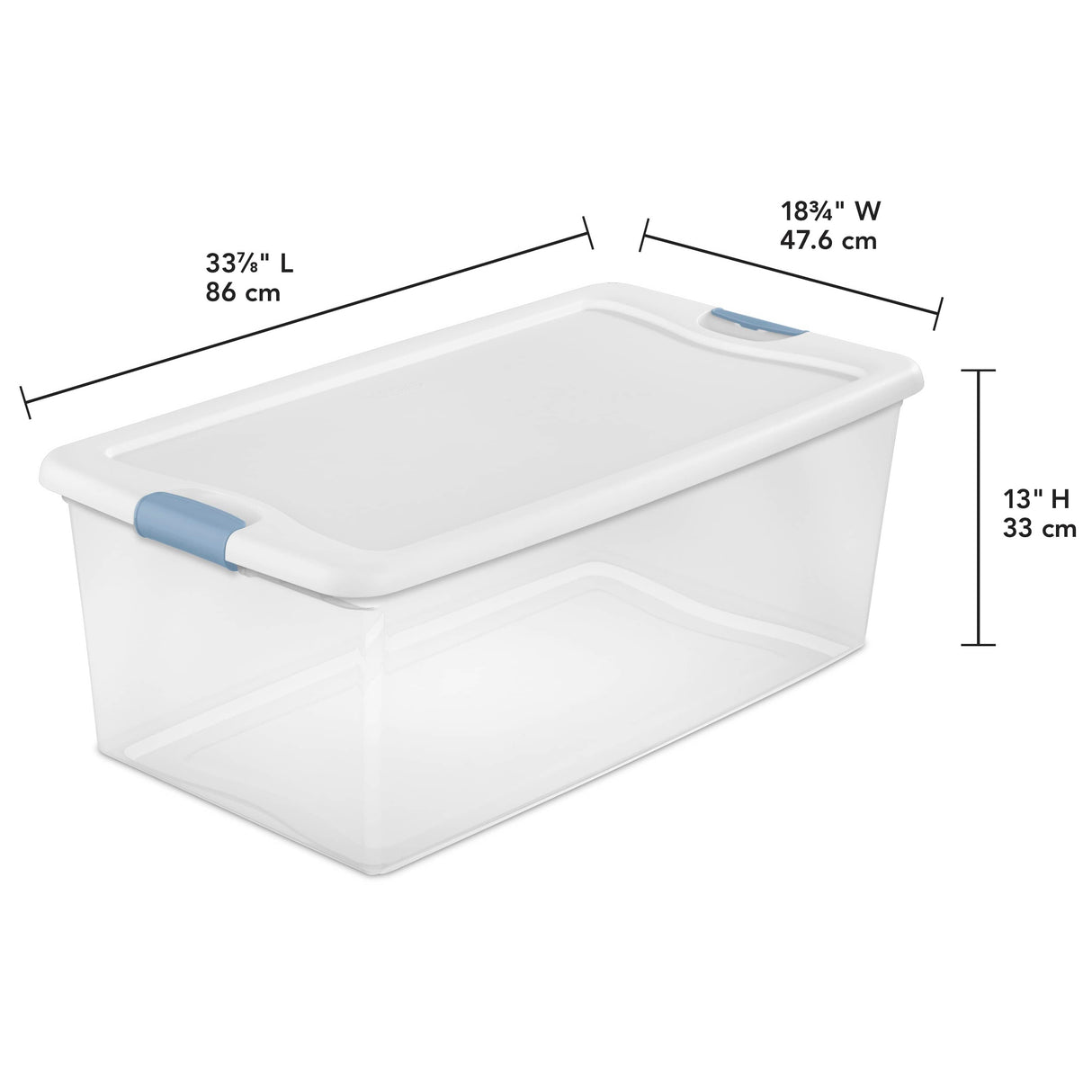 100 L Large Clip Storage Box - Clear