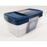 4 Pack Shoe Storage Boxes with Navy Lids