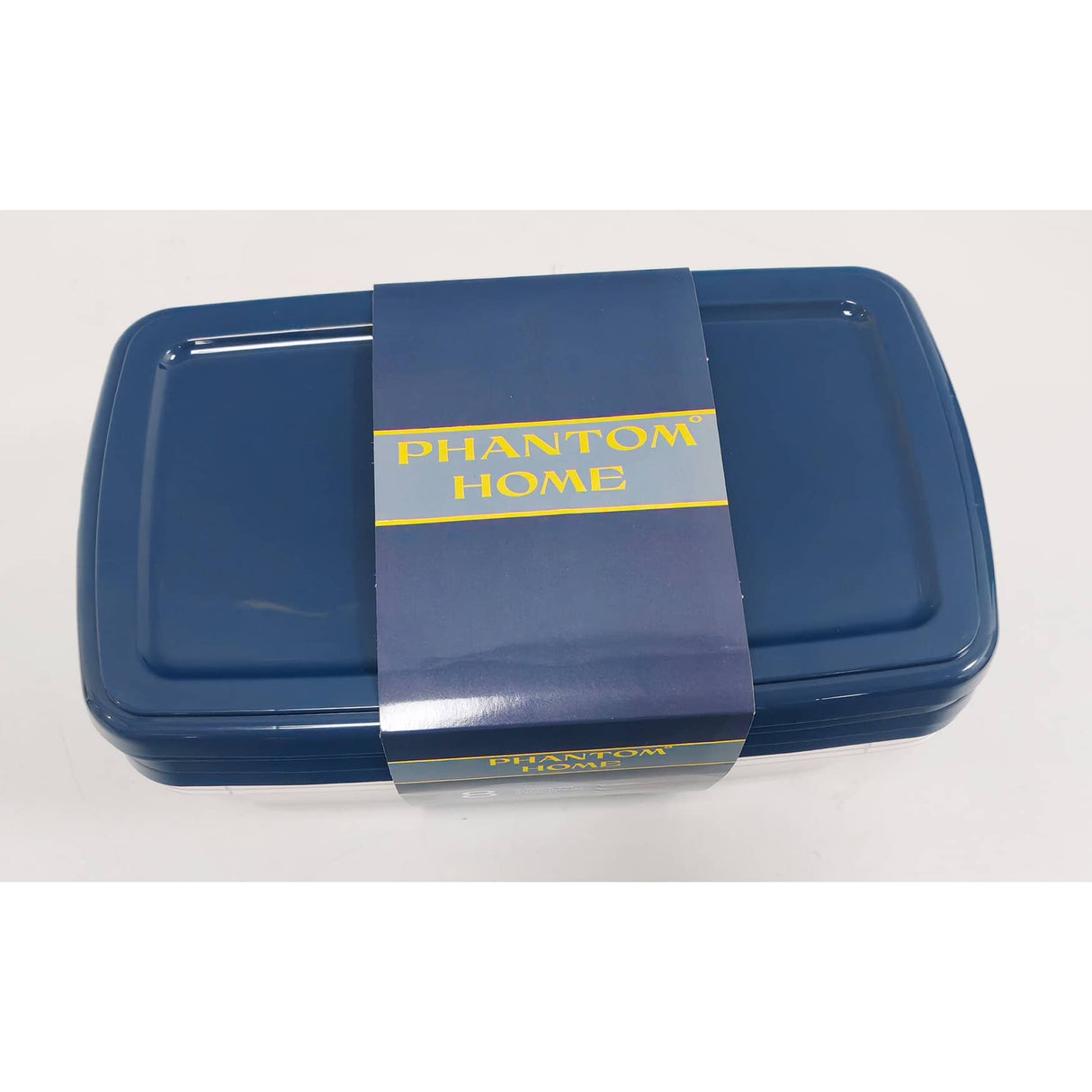 4 Pack Shoe Storage Boxes with Navy Lids