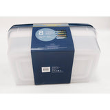 4 Pack Shoe Storage Boxes with Navy Lids