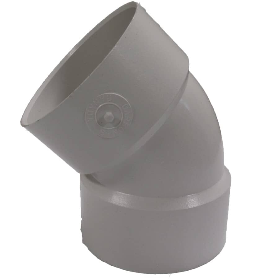 3" Hub x Hub 45 Degree PVC Sewer Elbow