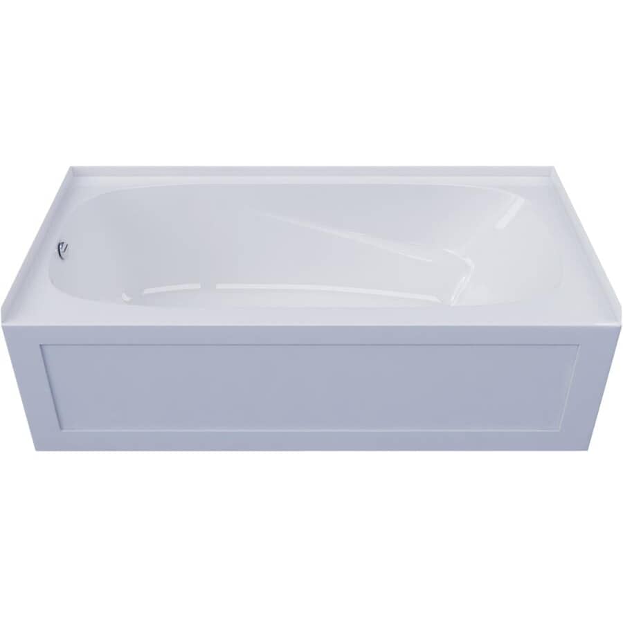 60" x 30" Phoenix Acrylic Tub - with Left Hand Drain + Skirt, White