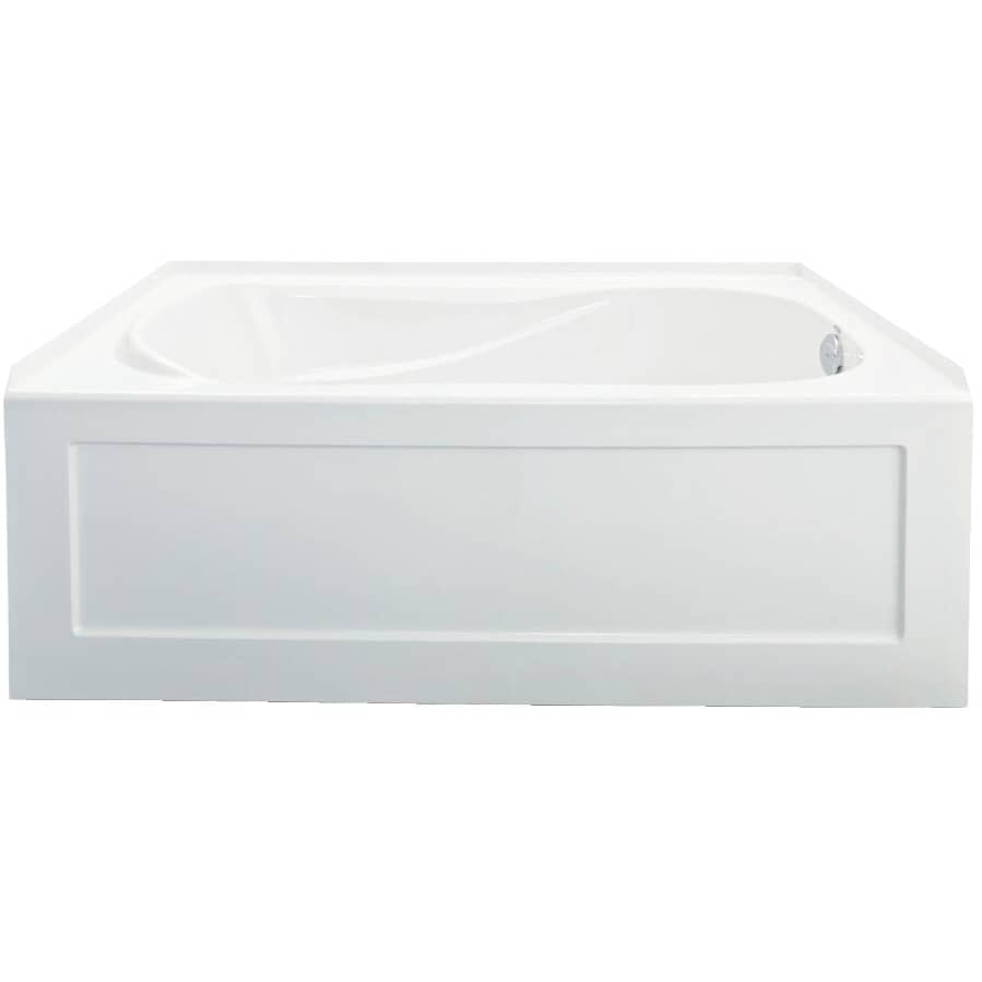 60" x 30" Prescott Acrylic Tub - with Left Hand Drain + Skirt, White