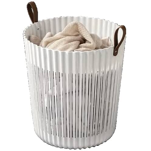 Flexible Laundry Hamper with Handles - 35 L , White