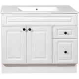 36" W x 21" D Halifax Vanity with Cultured Marble Top - 2 Doors + 2 Drawers, White