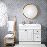 36" W x 21" D Halifax Vanity with Cultured Marble Top - 2 Doors + 2 Drawers, White