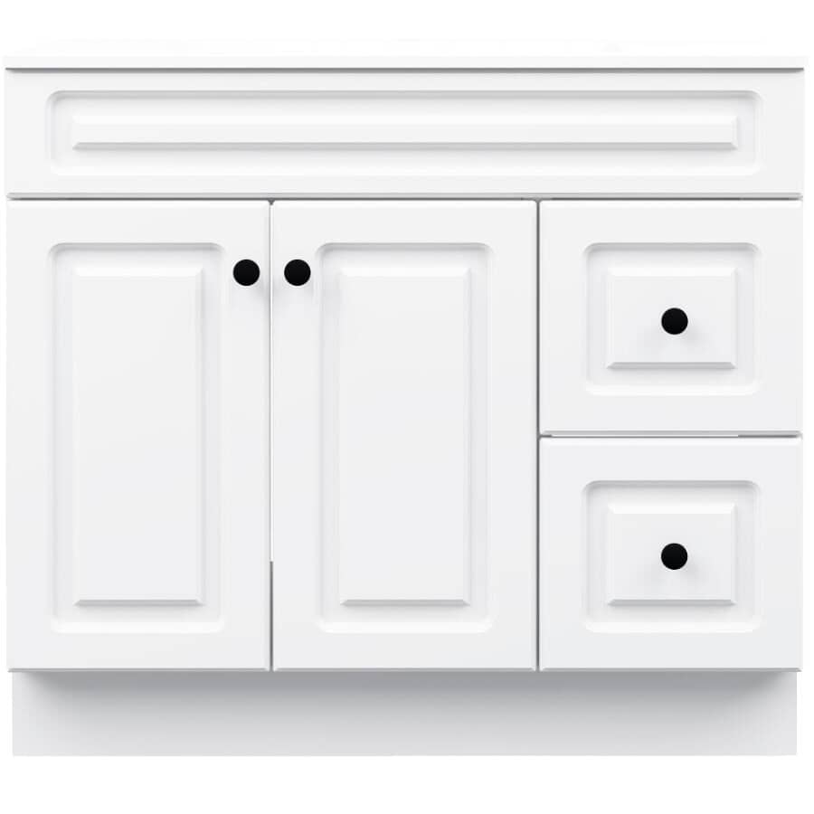 36" W x 21" D Halifax Vanity with Cultured Marble Top - 2 Doors + 2 Drawers, White
