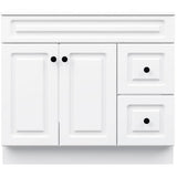 36" W x 21" D Halifax Vanity with Cultured Marble Top - 2 Doors + 2 Drawers, White