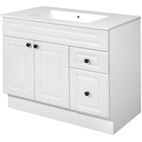36" W x 21" D Halifax Vanity with Cultured Marble Top - 2 Doors + 2 Drawers, White