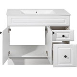 36" W x 21" D Halifax Vanity with Cultured Marble Top - 2 Doors + 2 Drawers, White