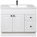 36" W x 21" D Halifax Vanity with Cultured Marble Top - 2 Doors + 2 Drawers, White