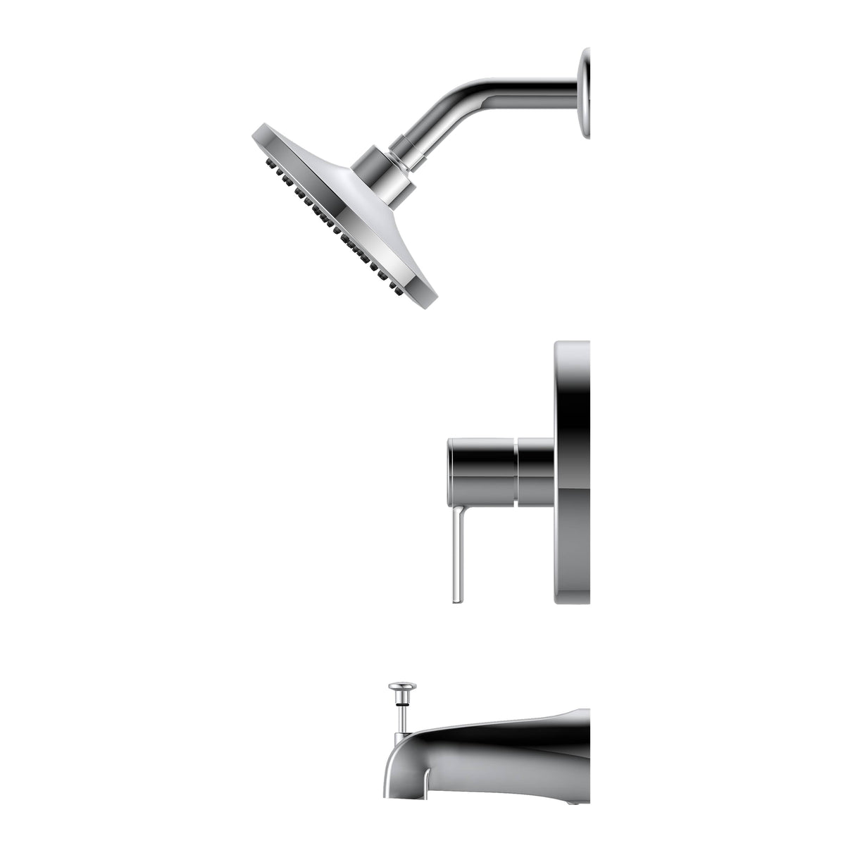 Adessa Single Handle Pressure Balanced Tub & Shower Faucet - Chrome