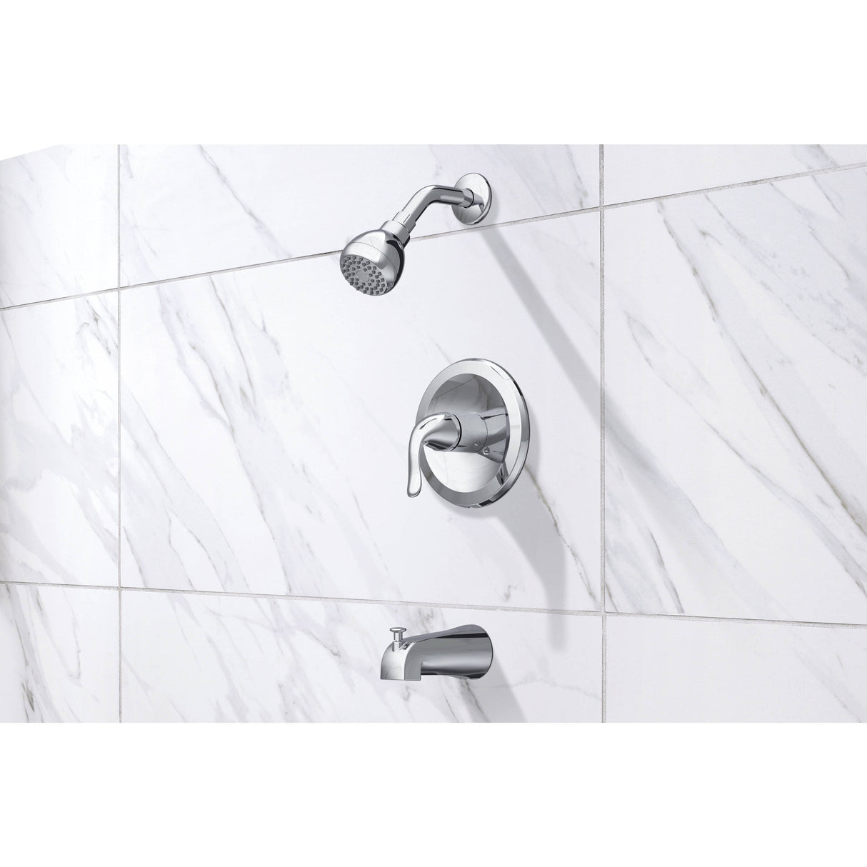Merton Single Handle Pressure Balanced Tub & Shower Faucet - Chrome