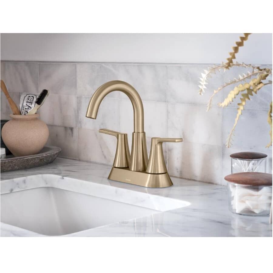 Mikah Two Handle Centerset Lavatory Faucet - Bronzed Gold