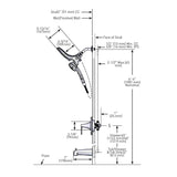 Mikah Single Handle Tub & Shower Faucet with Magnetix Combination Rainshower + Hand Shower - Bronzed Gold