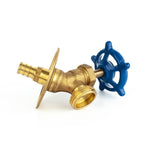 1/2" PEX x 3/4" Male Garden Hose Thread Bibb Sillcock Valve - with Flange