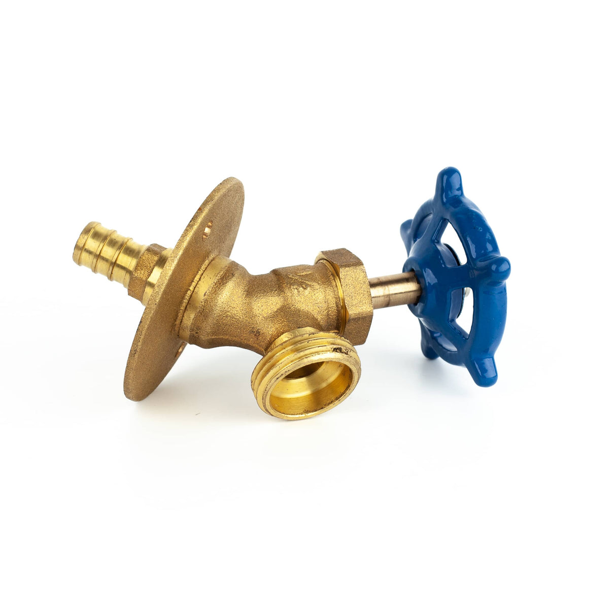 1/2" PEX x 3/4" Male Garden Hose Thread Bibb Sillcock Valve - with Flange