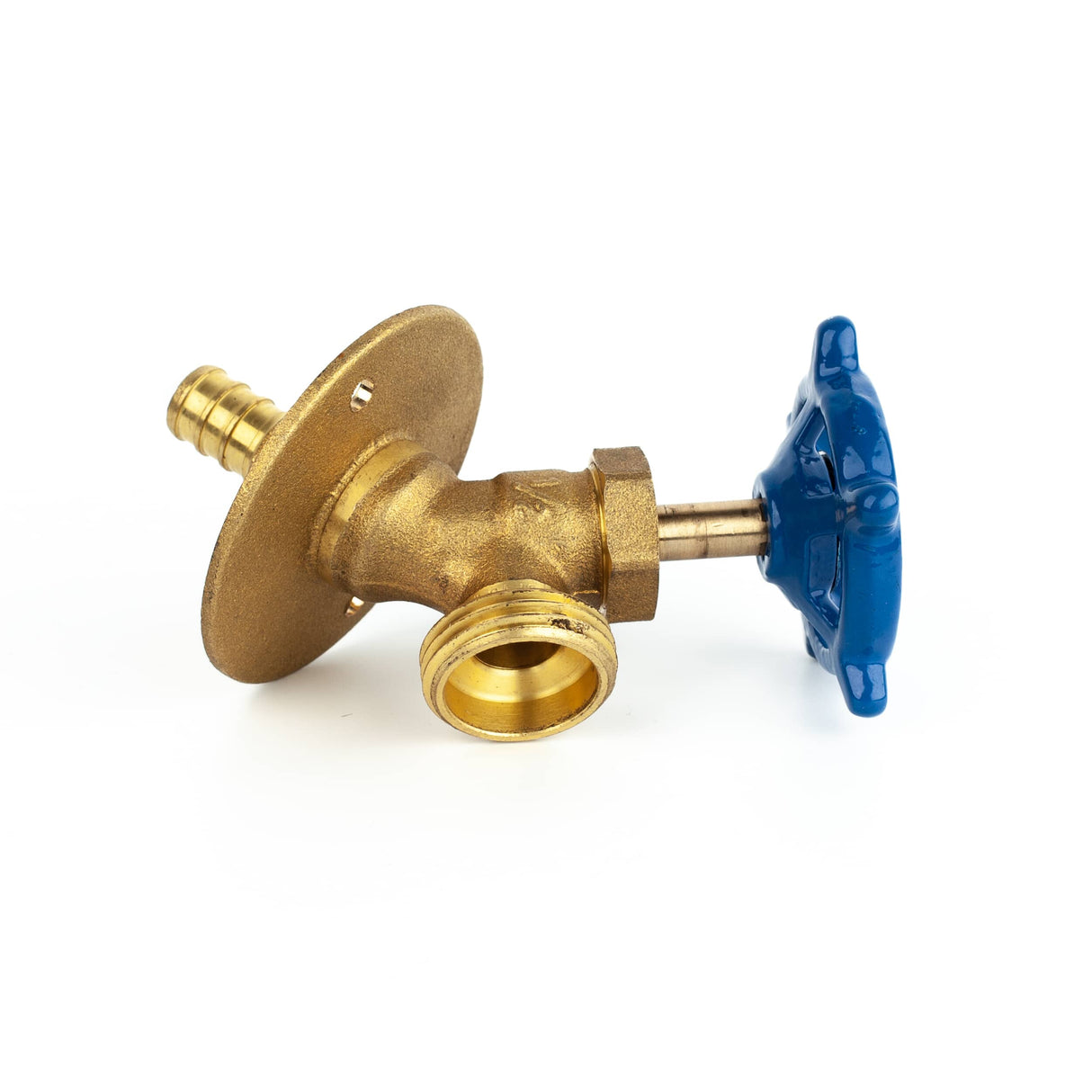 1/2" PEX x 3/4" Male Garden Hose Thread Bibb Sillcock Valve - with Flange