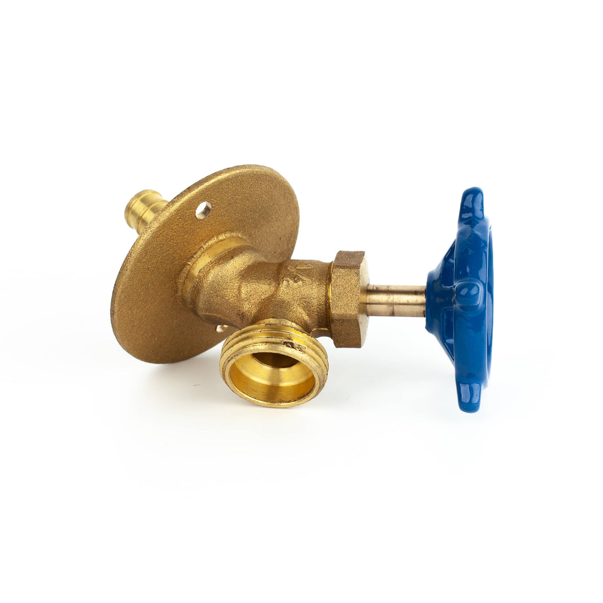 1/2" PEX x 3/4" Male Garden Hose Thread Bibb Sillcock Valve - with Flange