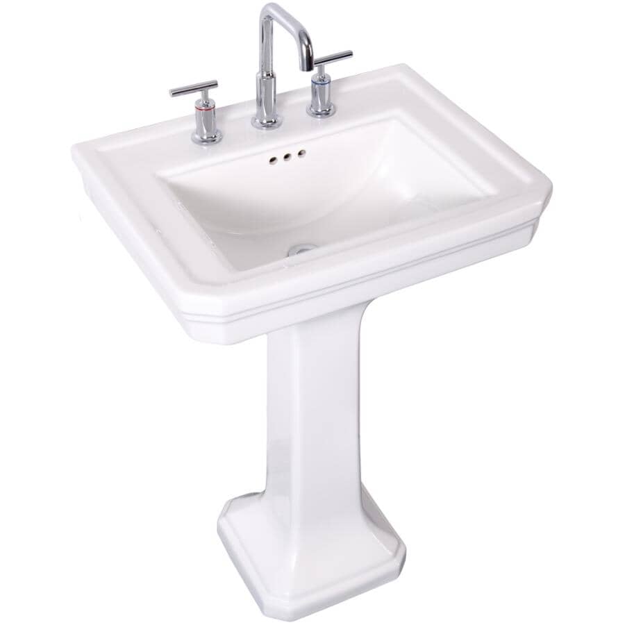 24" x 18.75" Rio Rectangular Pedestal Basin - White