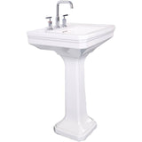 24" x 18.75" Rio Rectangular Pedestal Basin - White