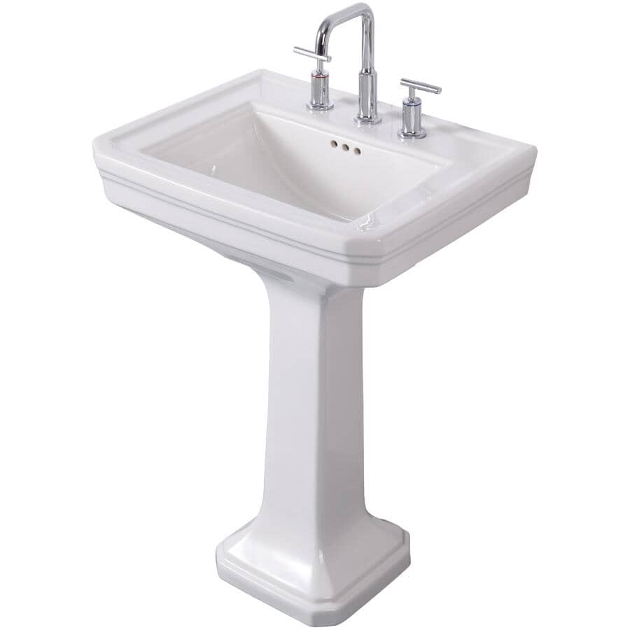24" x 18.75" Rio Rectangular Pedestal Basin - White