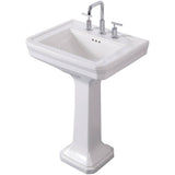 24" x 18.75" Rio Rectangular Pedestal Basin - White